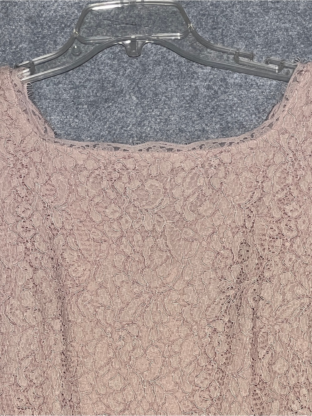 ADRIANNA PAPELL Blush Pink Lace Square Neck Long Sleeve Sheath Dress Size 10 - Picture 14 of 15